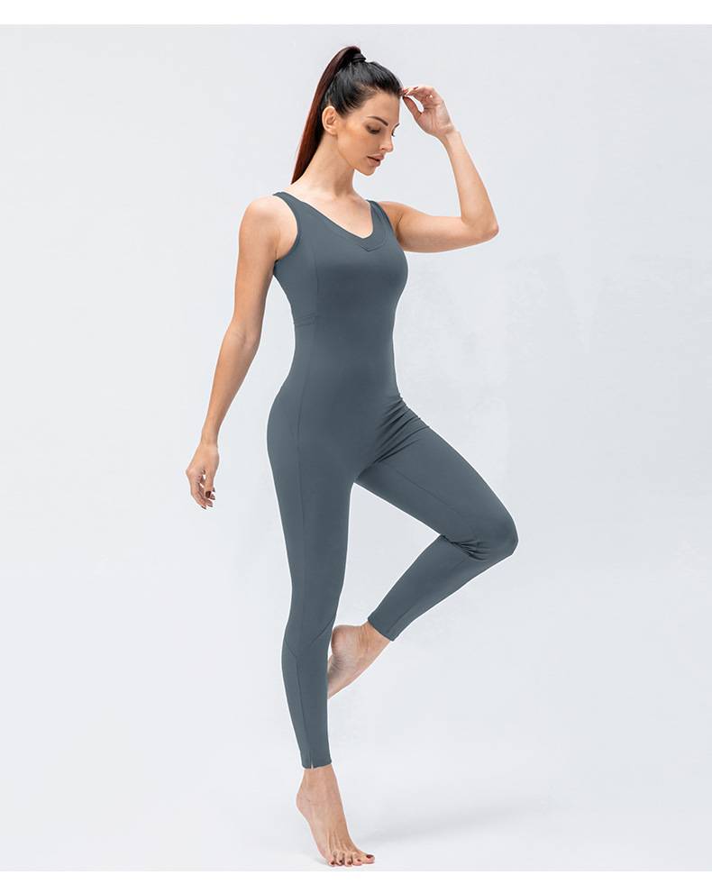 瑜伽连体紧身衣 专业连体瑜伽服性感露背一体式运动紧身衣欧美健身