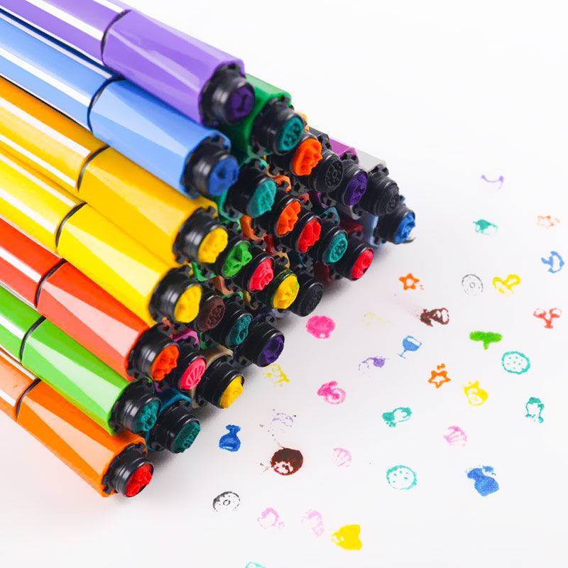 可水洗水彩笔套装儿童彩色笔幼儿园图画笔大号彩笔小学生画笔12色大