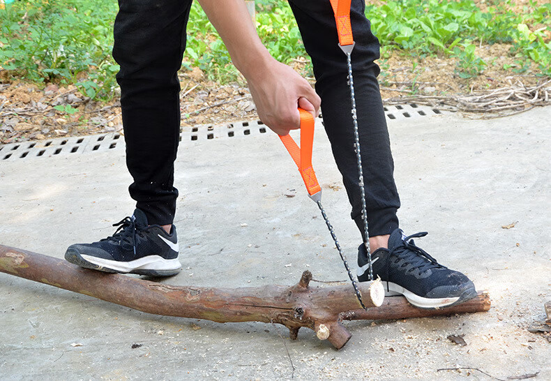 户外锯子手动手工切管拉锯切割神器链条锯木钢丝手拉绳锯线锯野外军绿