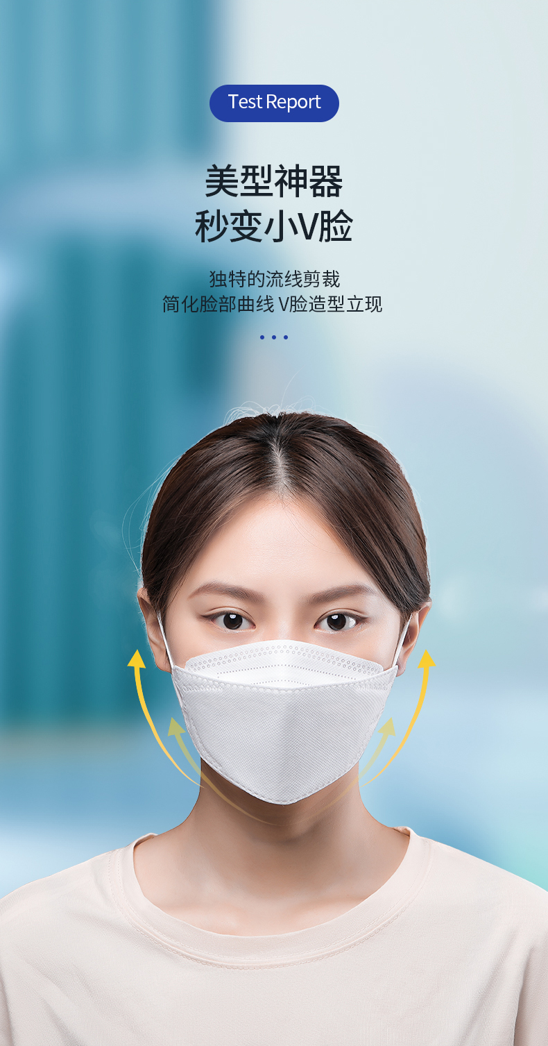 潮款不勒耳独立包装kn95医用防护防飞沫口罩成人款白色100只独立包装