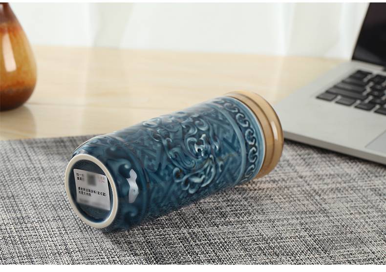 乾唐轩活瓷杯乾唐轩活瓷杯双层330毫升随手杯陶瓷杯茶杯水杯龙马系列