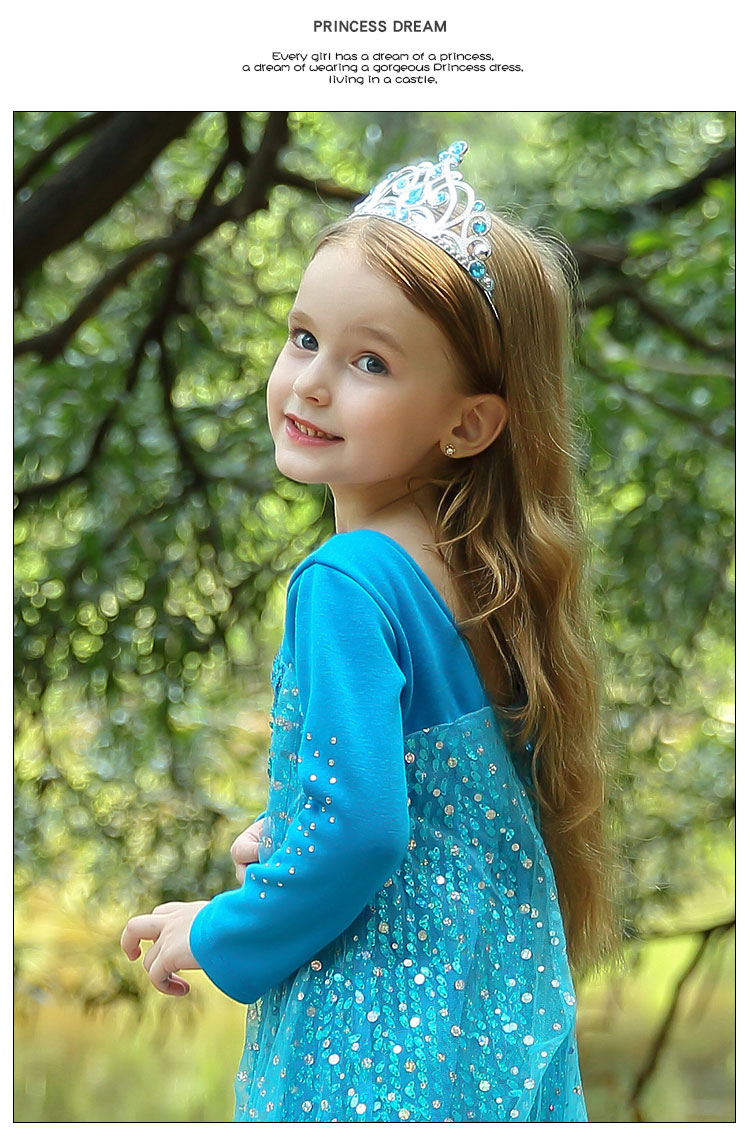 冰雪奇缘艾莎公主裙连衣裙春秋爱莎女elsa正版艾沙爱沙的秋季新款夏款