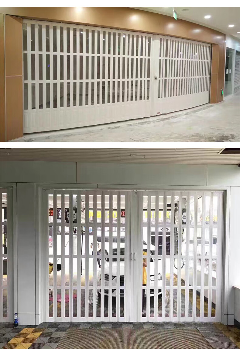 能量狐pvc折叠门推拉门定制商铺车库洗车房厨房室内简易吊轨移门3