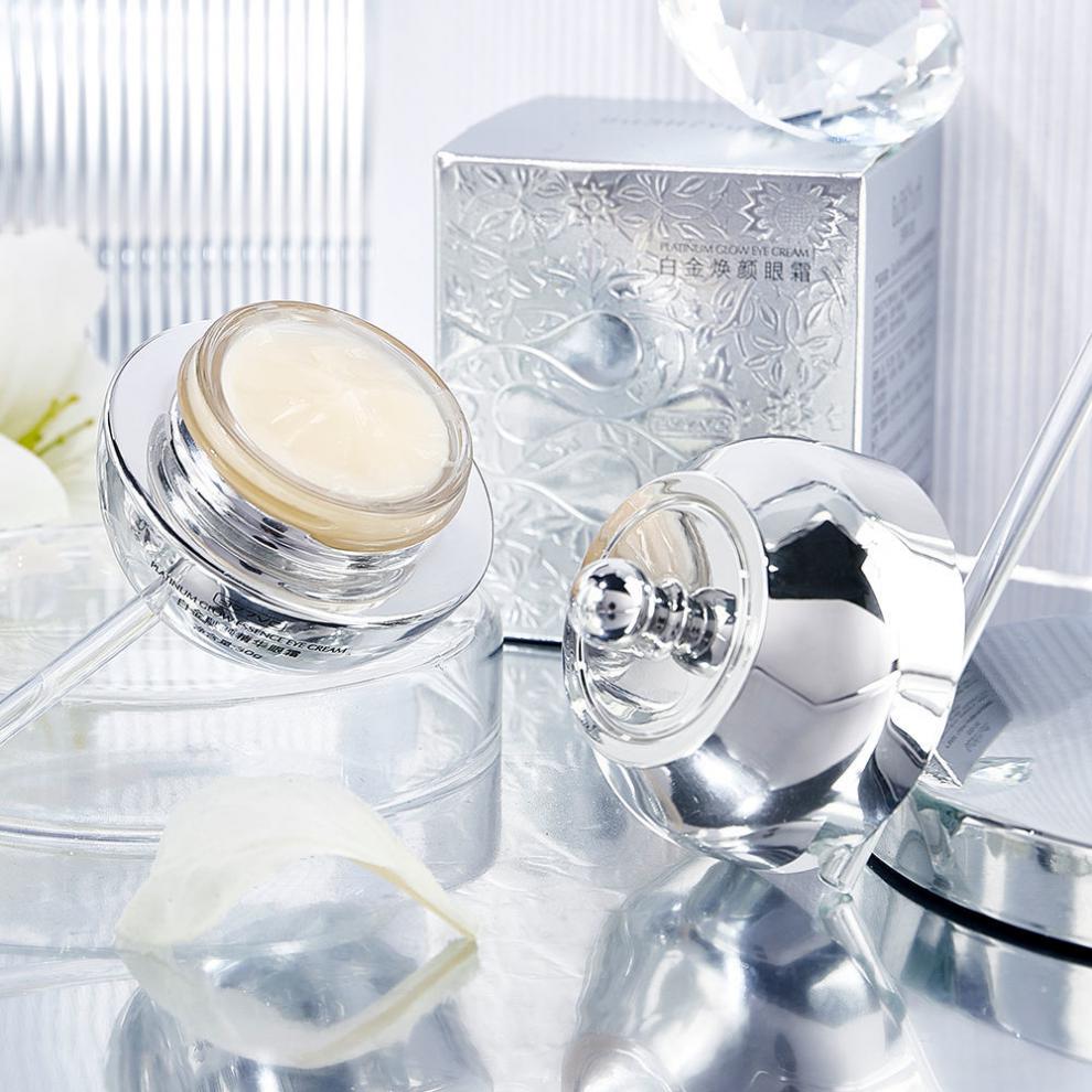 白金焕颜眼霜纹去l眼袋黑眼圈精华液学生熬夜护肤三件套白金焕颜面霜