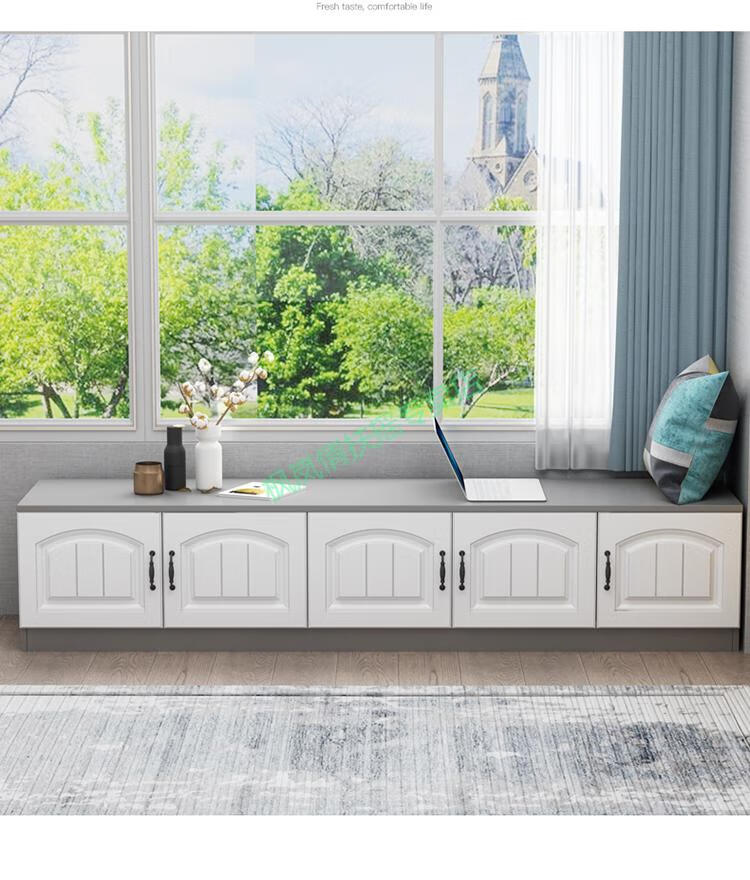 卧室飘窗柜置物柜实木家用可坐地柜矮柜置物收纳窗台落地矮柜子定制