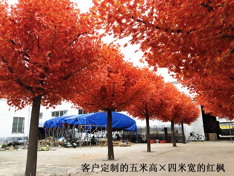 细细木语仿真红枫叶树室内装饰假树仿真树大型红枫树展厅酒店景区展览