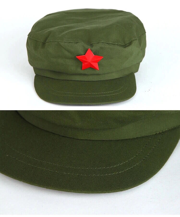 zunchang 65式解放帽的确良老军帽五角星帽拍摄演出老兵聚会平顶帽