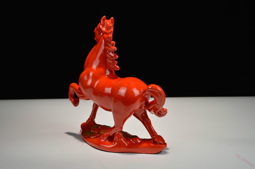 陶瓷红马摆件 升学中考高考 马到成功书房新年装饰品乔迁新房开业摆件