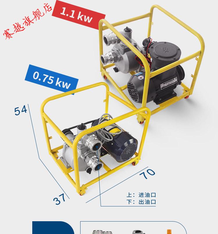 15寸2寸大流量抽油泵220v380v汽油加油泵甲醇防爆自吸滑片泵1寸220v