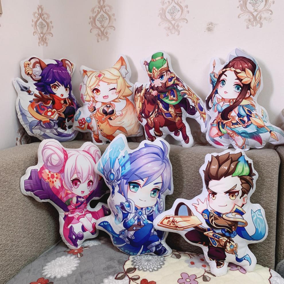 抱枕二次元游戏周边皮肤可爱造型摆件辅助打野射模型靠枕伽罗双面印花