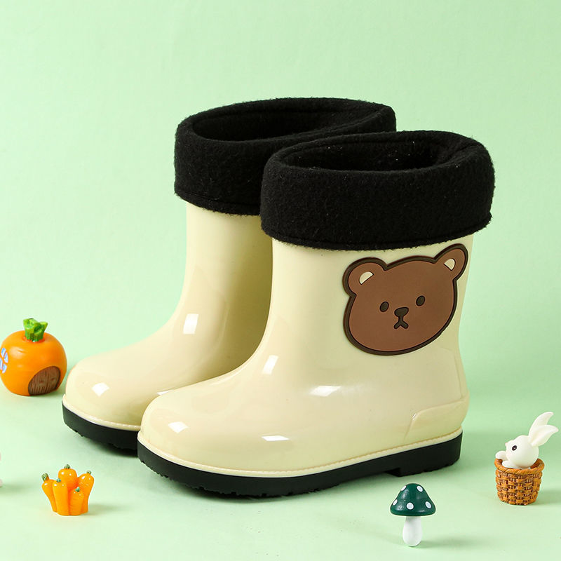 迪士尼(disney)四季通用儿童雨靴可爱卡通小孩雨鞋男童女童防滑保暖