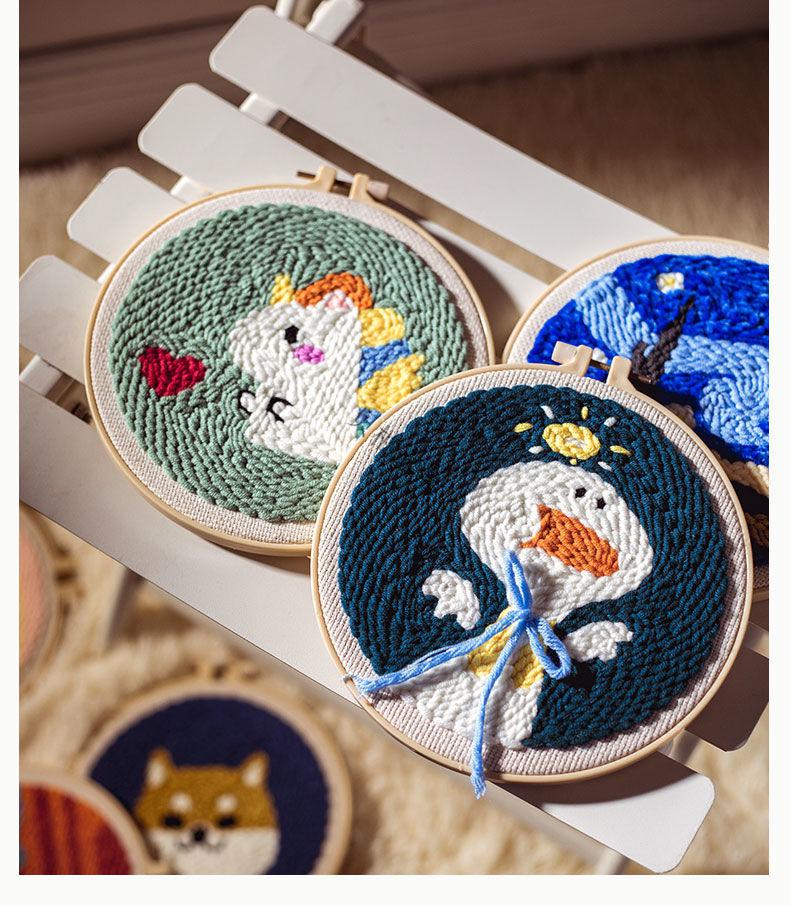 戳戳绣刺绣毛线戳戳绣手工diy刺绣材料包套装抖音戳绣礼物自己绣梵高