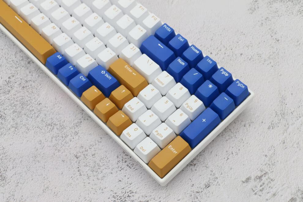 sanwa supplyganss 高斯键帽绀宇黄二色成型oem高度小全套键帽适配87