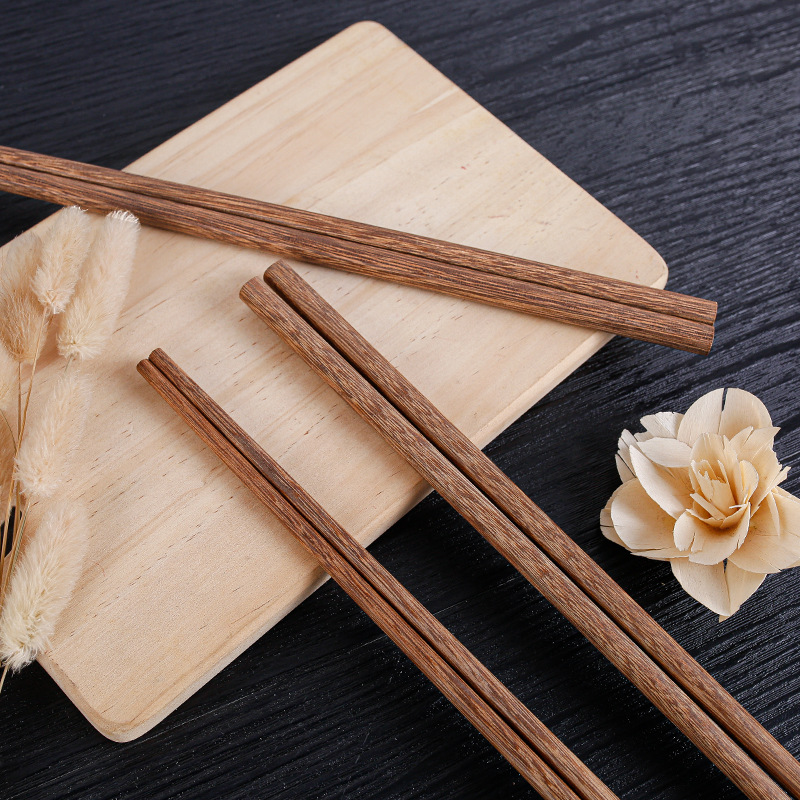 精选好物正宗火锅筷子地摊货源红檀木质鸡翅木独立包装火锅筷子加长