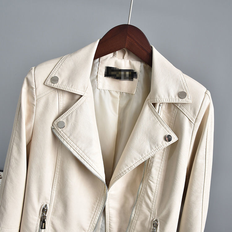 绵羊皮皮衣女柳丁机车外套女冬短款新款机车外套粉色m