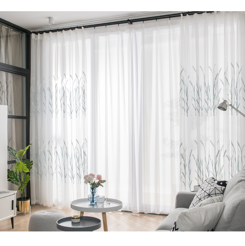 奥牵白纱窗帘纱帘透光不透人半遮光阳台卧室纱幔白色窗纱2022年新款沙