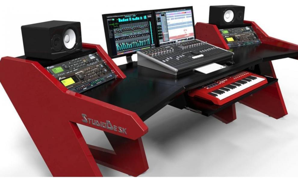 实木琴桌编曲工作台音乐制作录音棚桌midi键盘桌音频工作台电钢桌定制