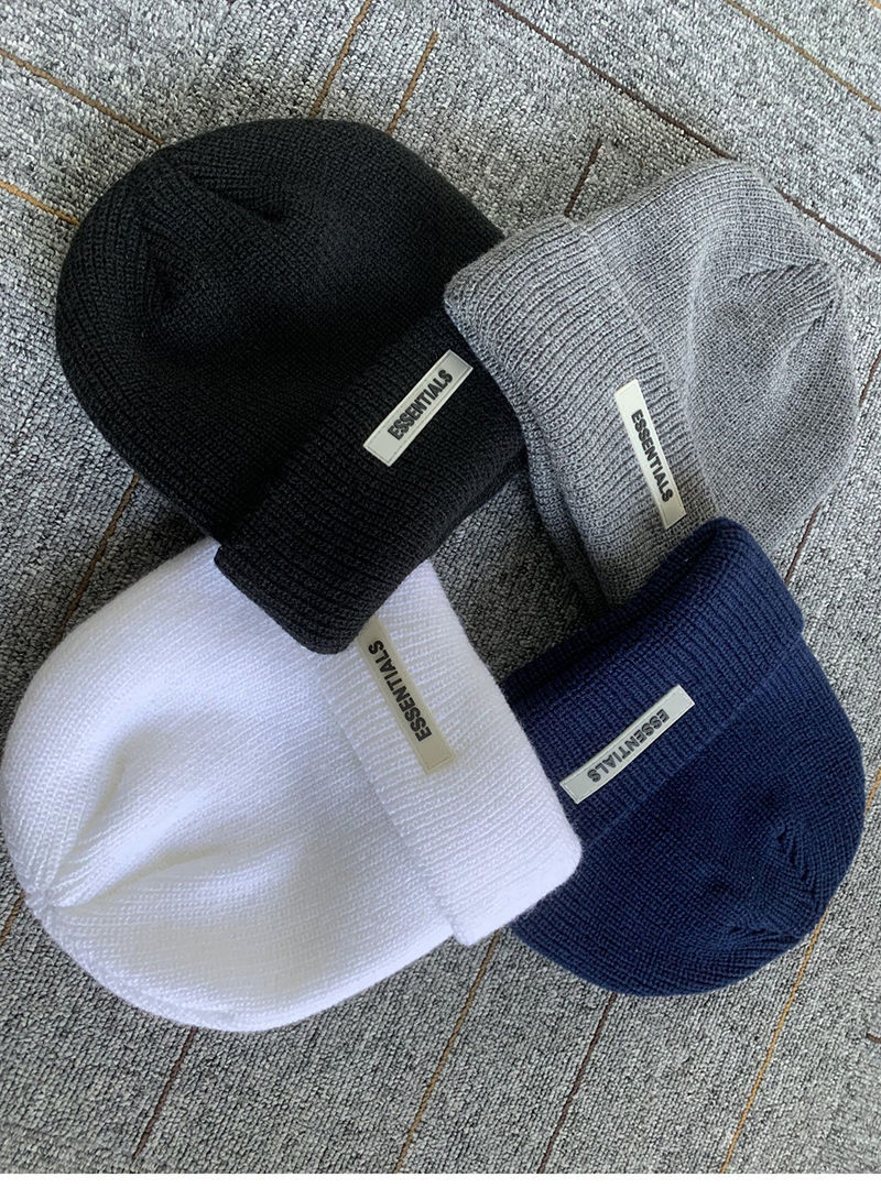 针织帽秋冬季男潮流高街头复线冷帽毛线针织帽子女fog针织帽半包耳酒