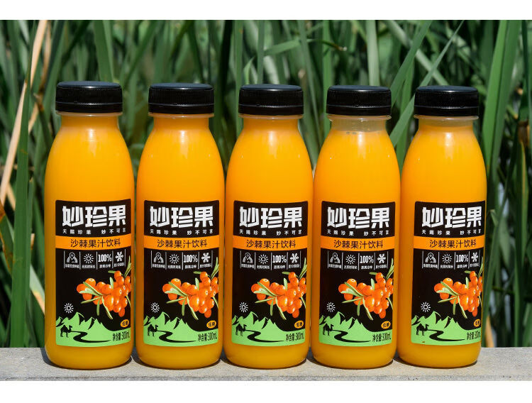 沙棘汁网红高颜值低糖新疆特产饮料厂家礼盒批发生榨大果沙棘原汁沙棘