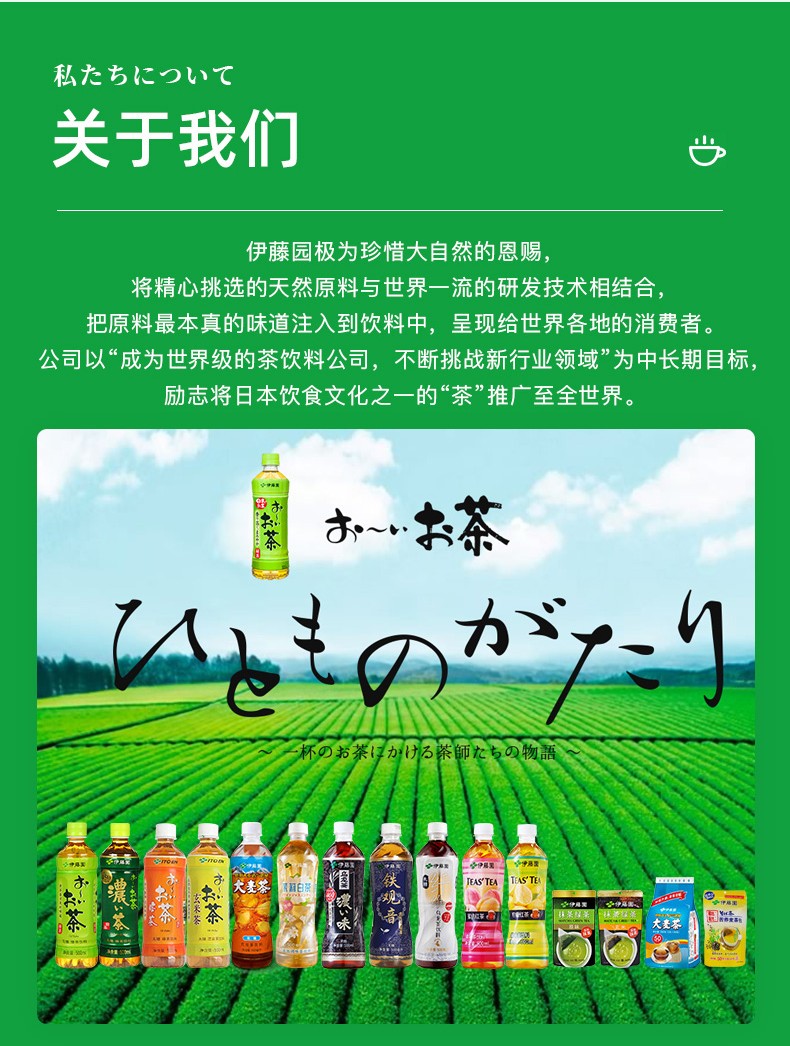 伊藤园绿茶网红茶饮料大麦茶乌龙茶茉莉白茶整箱饮品原味绿茶500ml5瓶