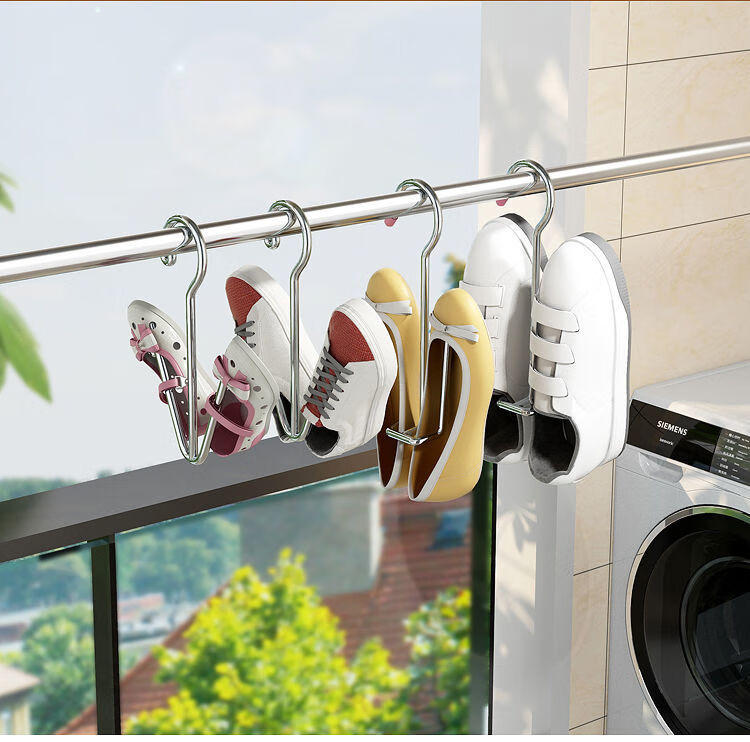鞋架加粗晾鞋架实心室外晒鞋架窗外阳台多功能宿舍晒鞋挂 晒鞋架-v型
