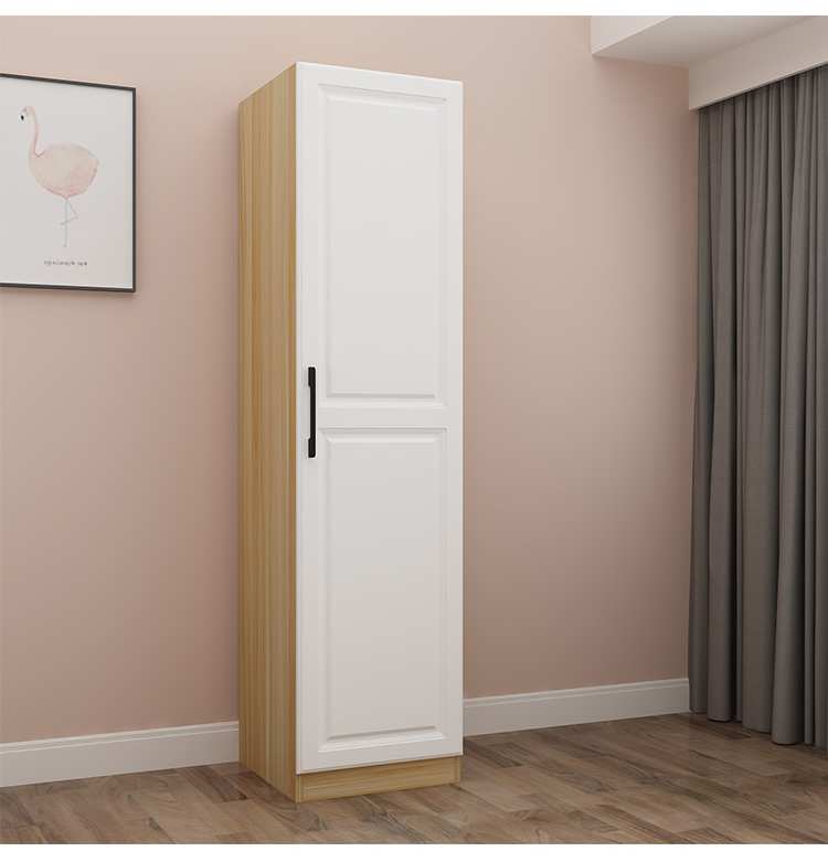 单门衣柜50家用卧室收纳易衣橱大小户型阳台储物柜子定制c白门暖白色
