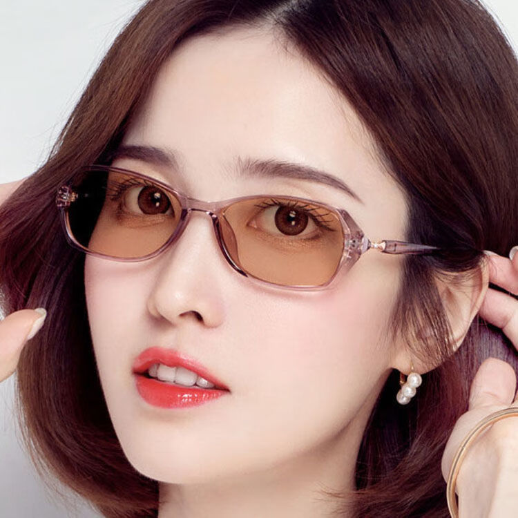 澈逸无度数有色眼镜变色眼镜女防蓝光平光镜无度数时尚护目镜超轻新