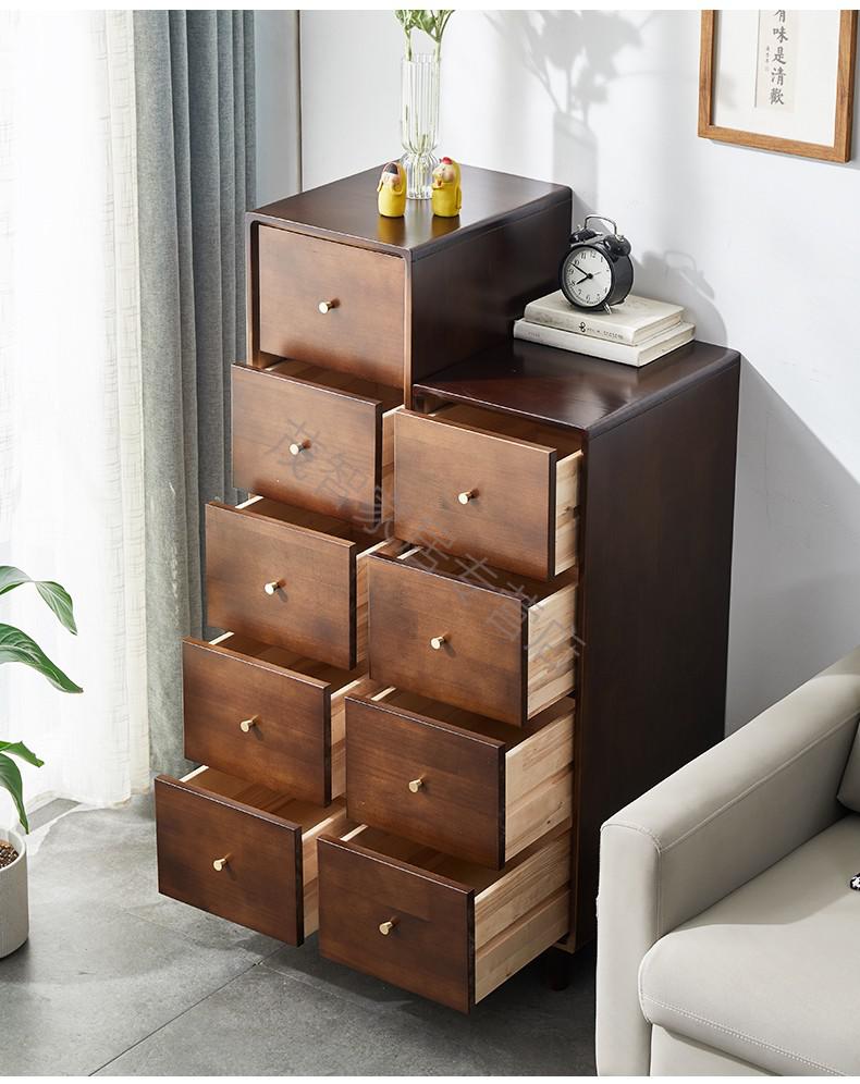定制斗柜实木夹缝柜253035抽屉式厨房储物柜小户型白色窄卧室收纳柜2