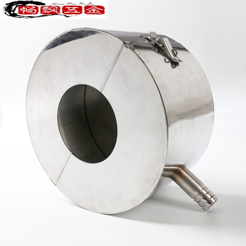 304不锈钢带导流口法兰防护罩防飞溅耐酸碱高温压法兰保护套 dn15