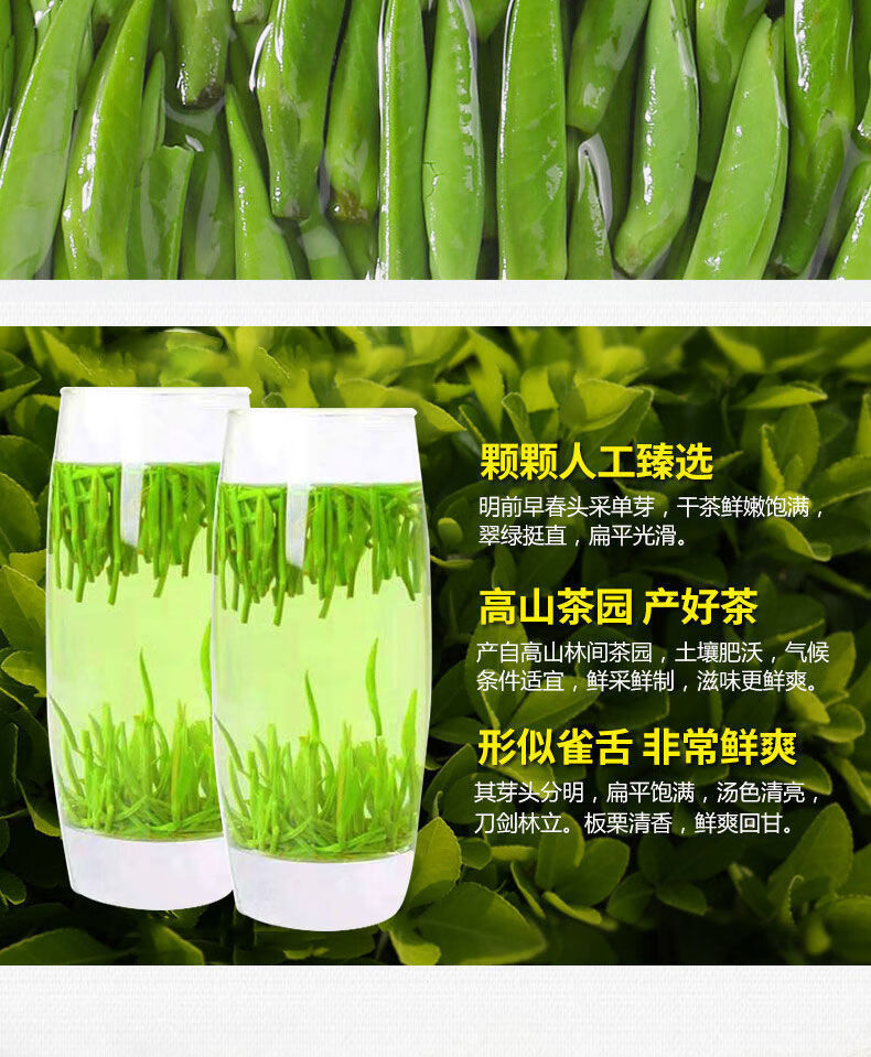 恩施贡芽绿茶2022年新茶特级明前雀舌毛尖嫩芽富硒浓香袋装特级雀舌