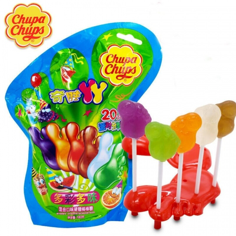 小脚丫棒棒糖水果糖草莓香橙可乐波子汽水西瓜可备注挑选口味丫丫20支
