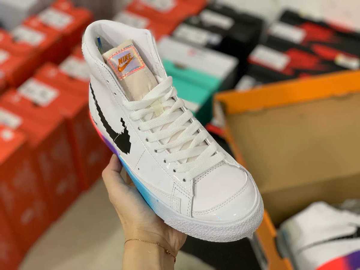 莆田纯原开拓者aj电玩像素正版夜光鞋秋冬季男女情侣高帮休闲板鞋电玩