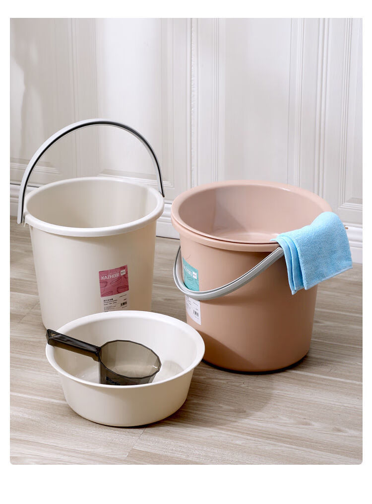 葵瑶塑料水桶家用户外学生宿舍手提加厚桶盆圆形洗衣服多功能储装水桶