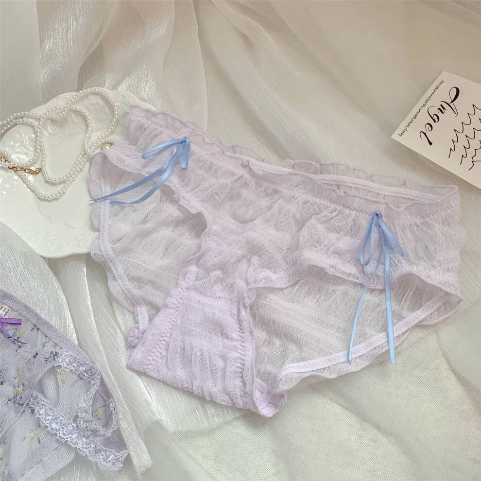性感少女透气凉感纯色棉夏季薄款雷丝短裤头底裤衩女生女式波光人鱼l