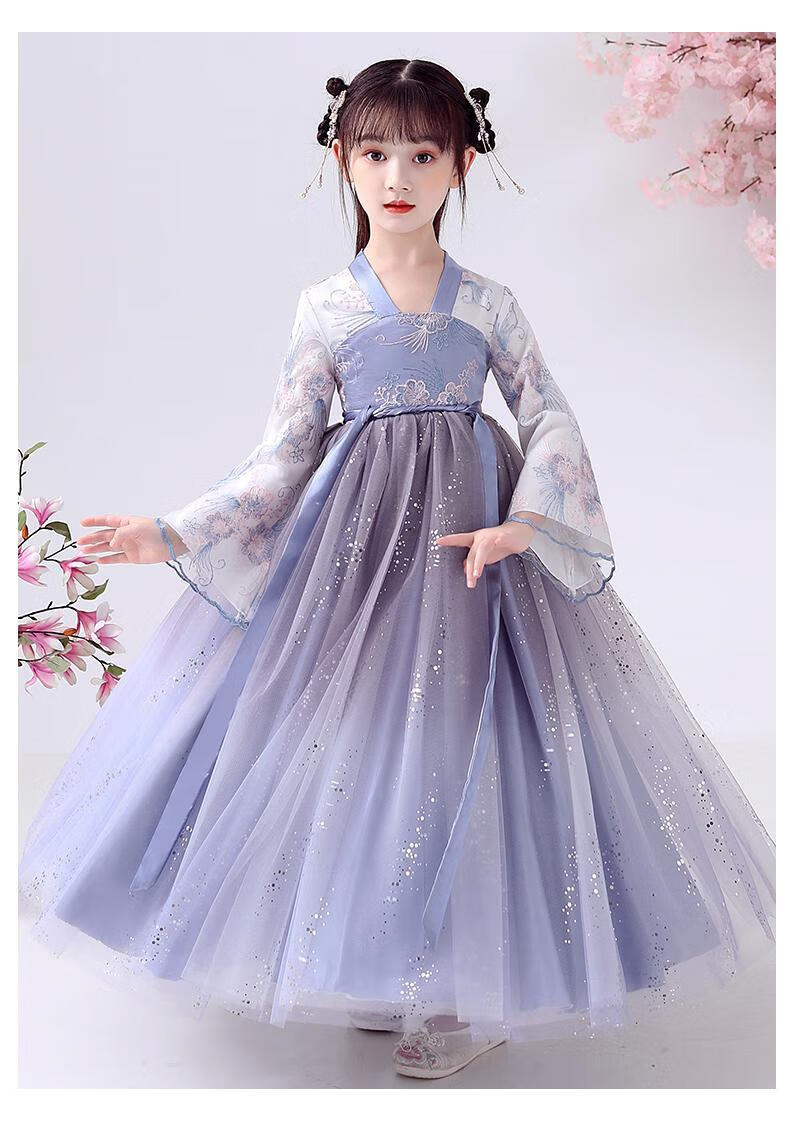 韵泽汉服女童春夏小女孩古风女装中大童912岁新款春秋季小孩子刺绣