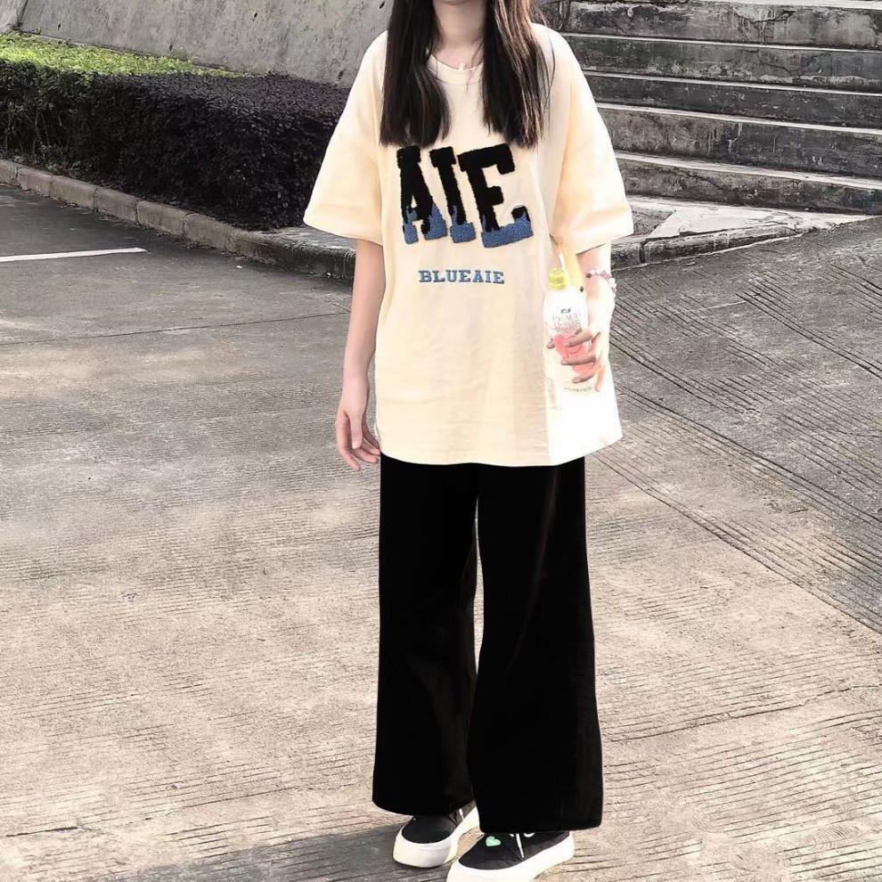 13-15-18初中生高中生女生夏天穿的大童学生少女孩短袖套装夏天阔腿裤