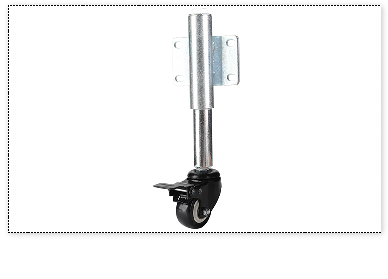 大门轮子万向轮弹簧减震脚轮重型可伸缩脚轮轮子不锈钢调高低升降1寸