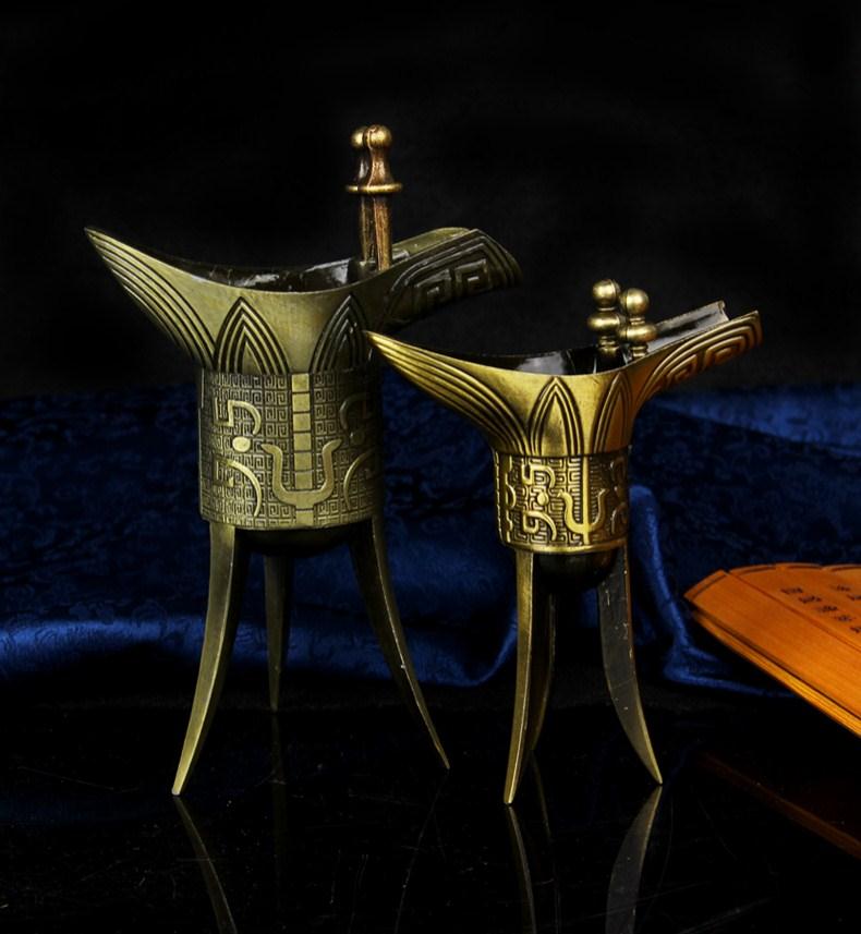 仿青铜器爵杯酒尊古代酒杯仿古创意礼品乾隆杯家居古董摆件11号新款