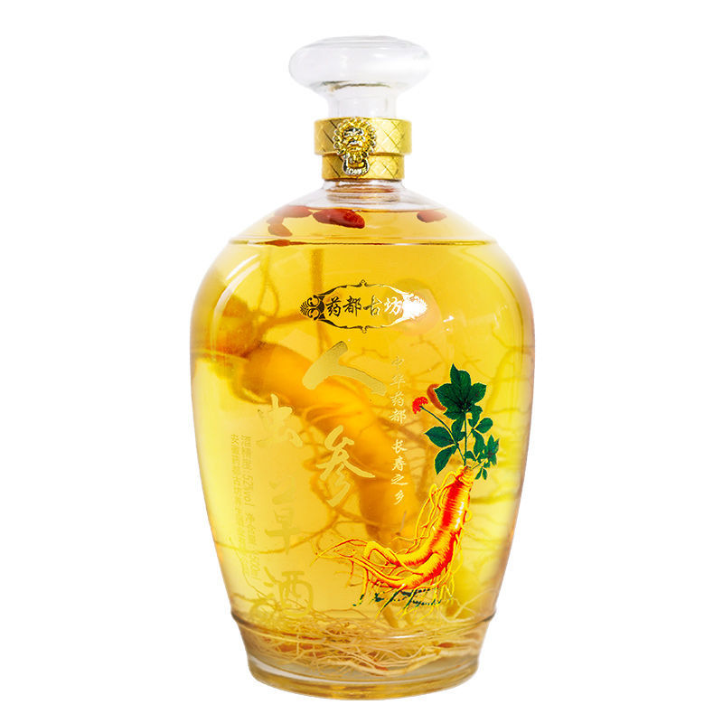 3斤装虫草人参酒52度1500ml养生人参酒礼盒装送礼白酒三斤大坛礼盒装