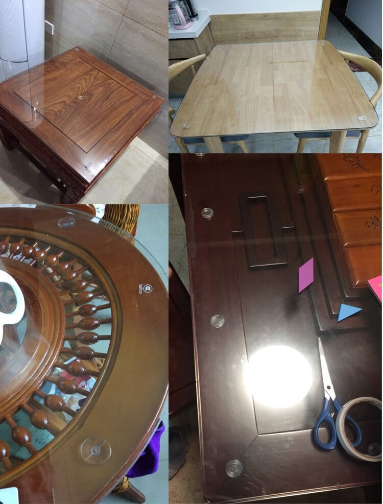 玻璃吸贴扣家具茶几玻璃防滑垫片钢化玻璃垫透明胶粒桌面保 p12-大号2