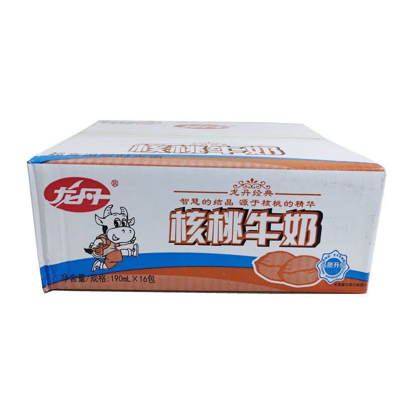 5折龙丹核桃牛奶190ml16袋核桃奶龙丹牛奶龙丹核桃奶袋装怀旧整箱190