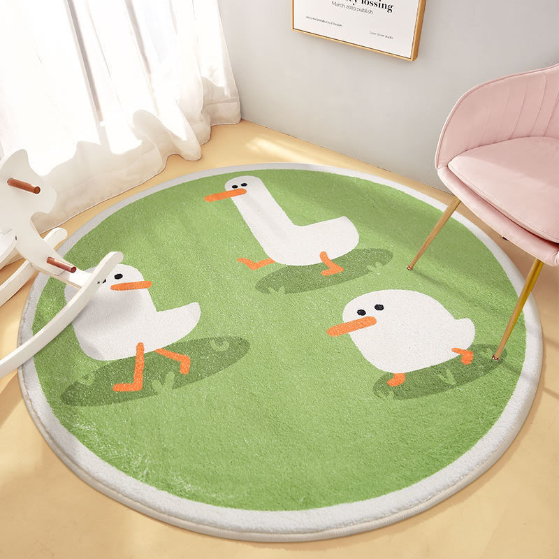 迪梵路卡通圆形地毯卧室床边毯客厅茶几垫子宝宝爬行垫家用转椅圆垫三