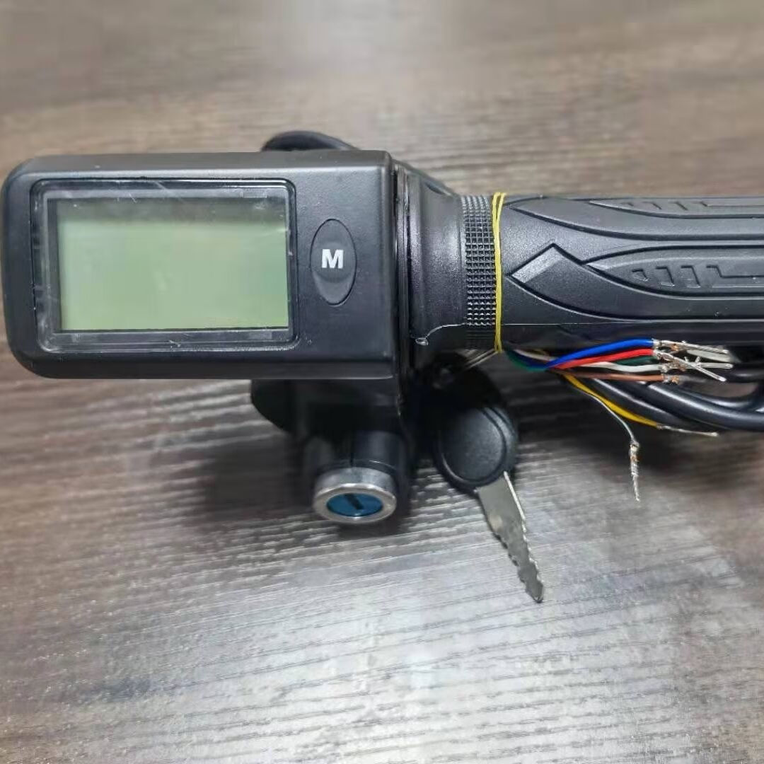 电动车油门把手48v转把带锁电量显示转把锂电转把 48v锂电二代 一副装