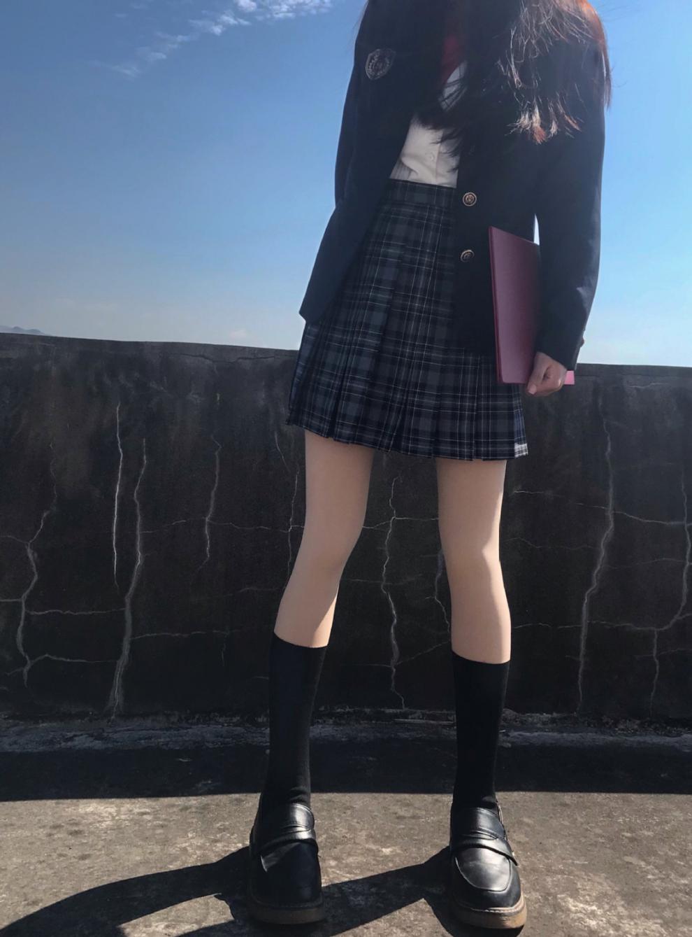 60秋冬拼接打底裤女假中筒连裤袜加绒日系jk小腿丝袜子外穿光腿神器