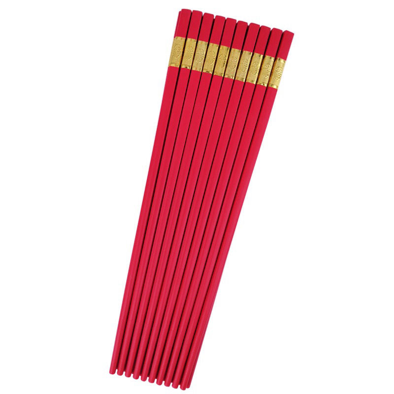 红色筷子红色筷子红筷子结婚喜庆筷子家用中国红精致摆供拜神合金筷子
