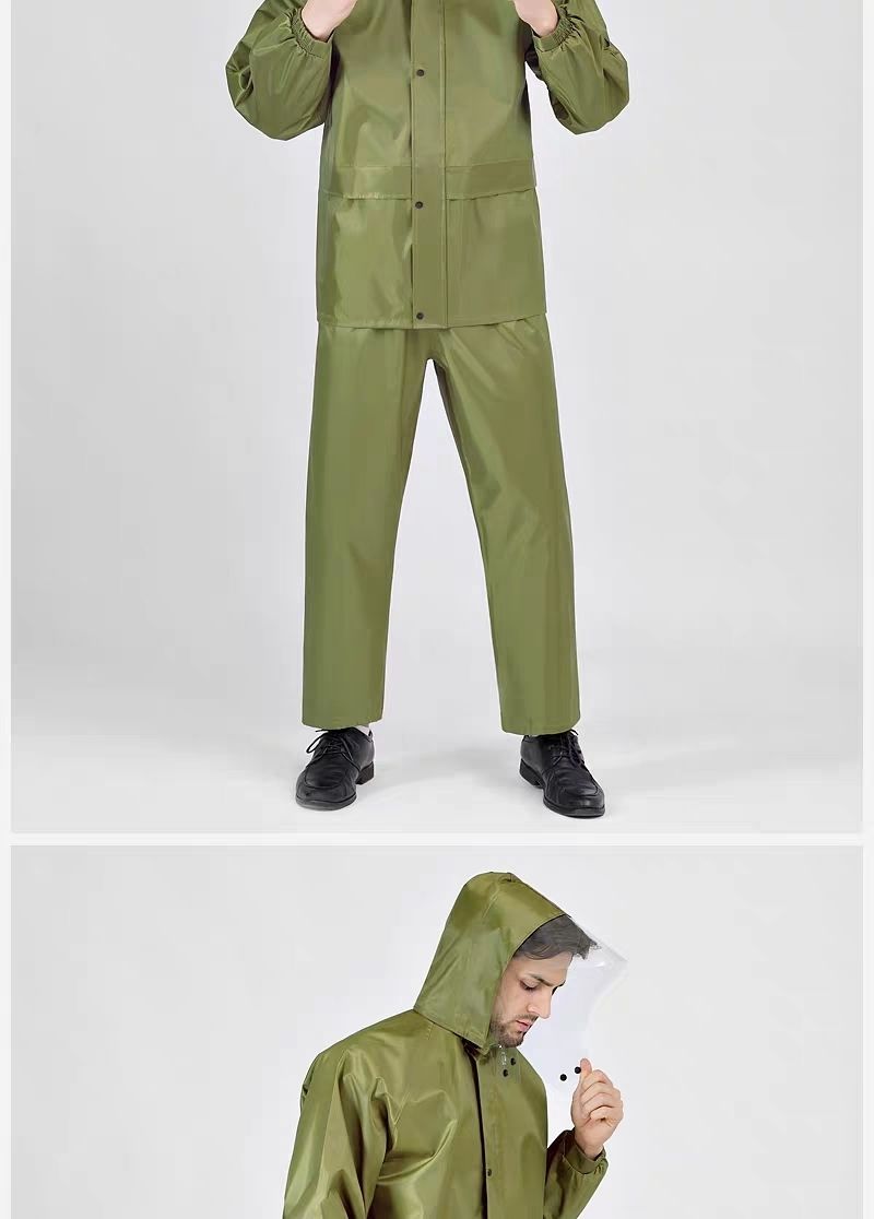 帆布雨衣雨衣雨裤套装加厚防水男士骑行摩托车电瓶车单人全身成人分体