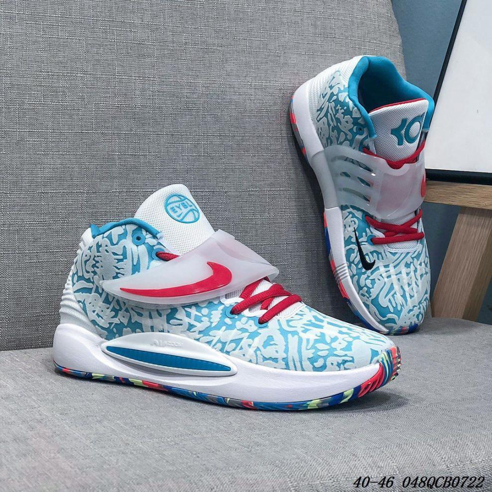 旗舰官方同款 莆田纯原zoom kd 杜兰特14代篮球鞋男 白蓝红 白银 白绿