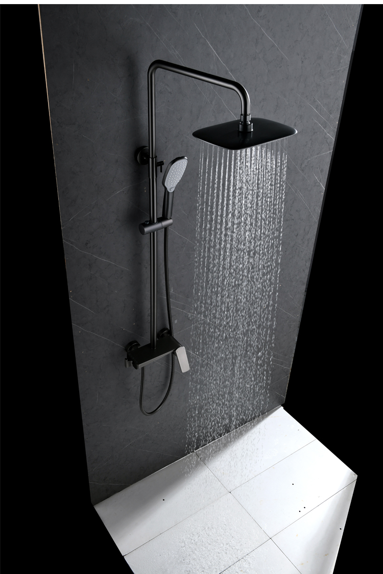 莎姆尔轻奢品牌枪灰淋浴花洒套装家用全铜浴室淋雨喷头卫生间沐浴混水