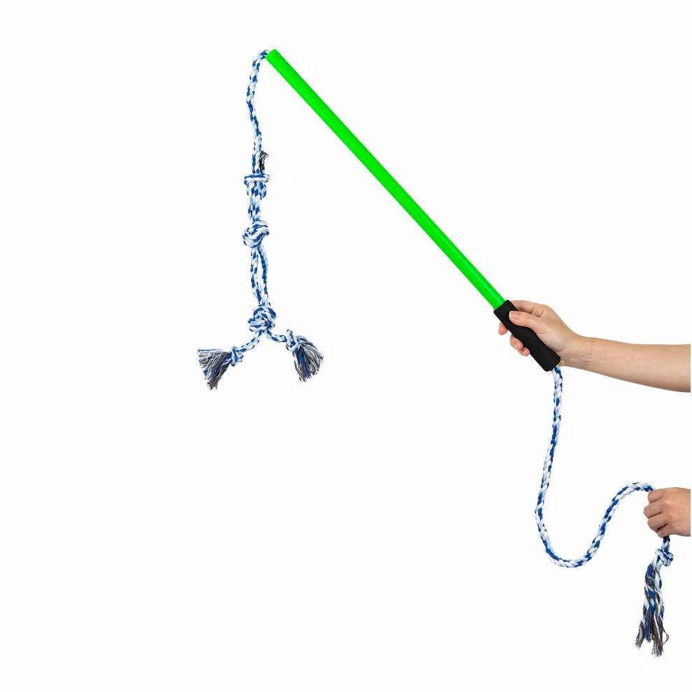 训狗棒 中大型犬 逗狗杆子 逗狗棒 宠物玩具训狗帮 宠物训练杆 绿色