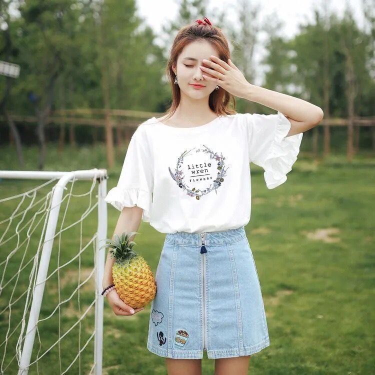 青少年女生装初中生短袖高中生半袖夏装12少女孩t恤114学生上衣 白色